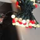 GlowVibe Christmas Lights 70 Counts Red and White Globe String Lights with Pearlized Glass 120V ETL Certified Indoor Outdoor Use for Holiday Party Thanksgiving Yard Xmas Tree