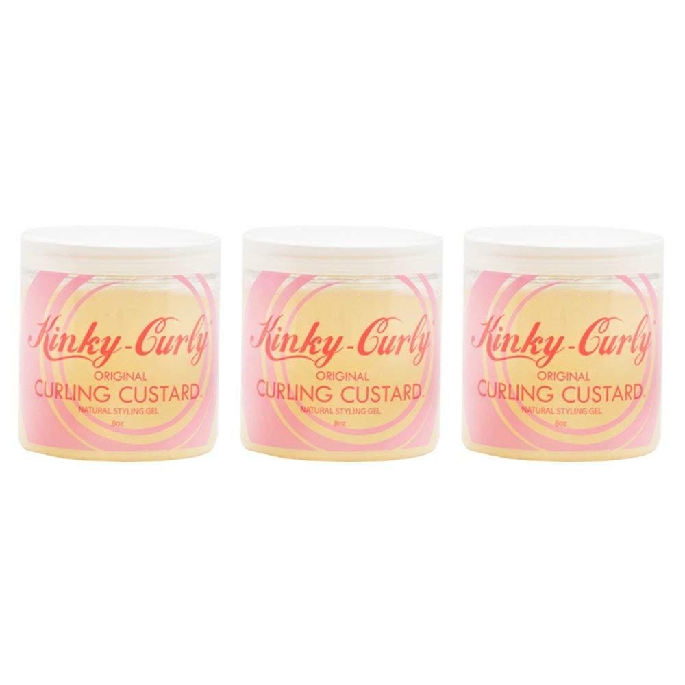 Kinky Curly Original Curling Custard Natural Styling Gel 8oz, Pack of 3