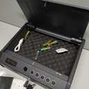 Gun Safe, Biometric Gun Safes for Pistols with LCD Display of Temperature Humidity, Fingerprint Quick Access Pistol Safe Solid Handgun Safe