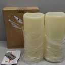 NURADA Large Outdoor Flameless Candles 12" x 5" - Waterproof LED Pillar Flickering Candle Battery Operated with Timer Remote Control for Patio Porch Lanterns Decor - Long Lasting Set of 2
