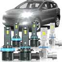 Compatible with Ford Escape S SE SEL 2013-2016 Fog Bulbs, High&Low Beam Fog Light Bulbs Combo, 800% Super Bright 6000K Cool White, Plug and Play, Pack of 6