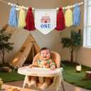 1st Birthday High Chair BannerWood Bead Tassel GarlandFirst Party Tassel BannerBirthday Photo BackdropWall Hangings Decorative for Kids Bedroom Nursery (RedCarnival)