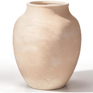 12 Inch Vintage Large Ceramic Planter, Tall Clay Pot with Drainage Hole