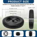 Cenipar 4.80/4.00-8" Flat Free Tire and Wheel - 14.5" Solid Flat-Free Replacement Tire with 5/8"& 3/4" Axle Borehole, Adjustable Centered Hub 3-7" for Wheelbarrow Garden Trailer and Trolley
