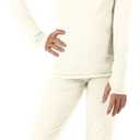 Cuddl Duds Girls Heavyweight Cold Weather Fleece Lined Thermal Set  Long Sleeve Shirt & Leggings  Long Johns for Kids (Large, Off-white)