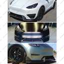 3Pcs Front Lip Compatible with 2020-2024 Tesla Model Y, Bumper Air Dam Lower Chin Splitter Protection Body Kit Fits 2020 2021 2022 2023 2024 (Carbon Fiber Pattern)