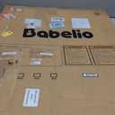 Babelio Baby Gate for Stairs & Doorways, 26-43" W 28" H No Bottom Bar| Easy Installation| One-Handed Operation| Auto-Close| Hardware Mount (Drill Needed) Safety Dog/Pet Gate (Brown Wood Pattern)