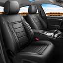 Fit Traverse Car Seat Covers (5 Seats Full Set) Compatible with Chevy Traverse 2018-2024 2025 2026-Full Coverage Breathable Leather, Airbag Compatible, Waterproof & All-Weather,Black