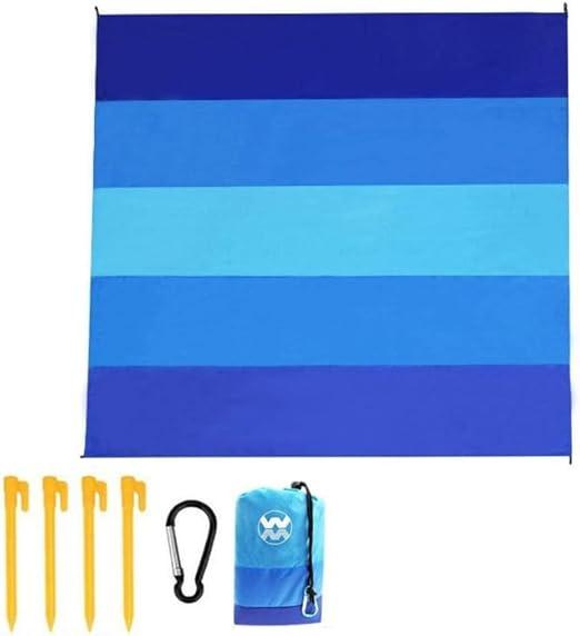 1pc Waterproof Sandproof Beach Mat for 1-3 Adults - Quick Drying Outdoor Picnic Mat for Travel, Blue