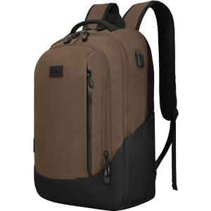 Goloni Multi-functional Travel Backpack, Large Capacity for Men Women Waterproof Business Work Bag, College Laptop Backpack with USB Charging Port, Suitable for 17-inch Computers (Brown1)