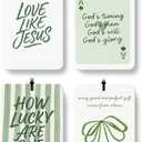 EKGJW Green Christian Cologne Car Air Freshener 4 Pcs, Coquette Bow Ace Card Jesus Religious Hanging Air Freshener for Cars Bathroom Dorm Books Decor, Christian Accessories Gifts for Women Girls
