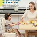 HOMEAL Toddler Booster Seat for Dining Table - Toddler Dining Cushion with Wipeable Surface -Booster Seat for Kitchen Chair with Easy-Install Straps - Breathable Fabric - Beige
