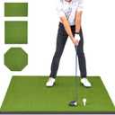 GoSports Golf Hitting Mat - Elite 5 x 4 ft - 15 mm Artificial Turf Training Mat for Indoor/Outdoor Swing Practice, Includes 3 Rubber Tees