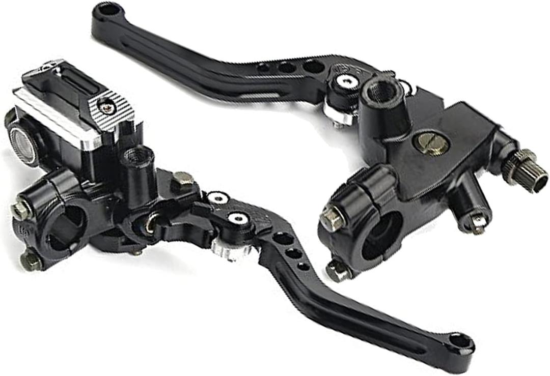 Universal Motorcycle Brake Levers 7/8" 22mm Handlebar Brake Master Cylinder Clutch Lever Set Compatible with Harley Suzuki Yamaha Motorbike Brake Lever(Black)