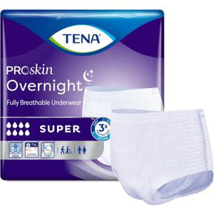 TENA ProSkin Overnight Super Protective Incontinence Underwear, Heavy Absorbency, Unisex, X-Large, ( 48 Total - 4 Pack)