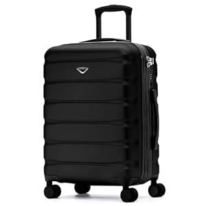 Flight Knight 22x18x10" Expandable Carry On Suitcase Hardside TSA Lock & USB C Port Lightweight Luggage Silent Double Spinner Wheels Maximum Spirit Overhead Carry-On Bag Approved For Many Airlines