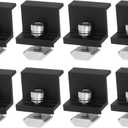 uxcell 8Pcs Solar End Clamp, 30mm Aluminum Adjustable Solar Panel Mounting Bracket Clamp Solar Mounting Z Bracket Clamps for Solar Panel PV Mounting System, Black
