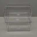 InterDesign Slim Clear Plastic Stackable Storage Bin, Tall Narrow Organizer for Kitchen or Pantry, 4-Pack