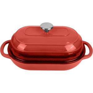 Premium Enameled Cast Iron Dutch Oven for Bread Baking | Non-Stick 2QT Oval Bread Oven with Lid | Perfect for Sourdough, Loaf, and Artisan Baking (Oval Red, 5 QT) Premium Enameled Cast Iron Dutch Oven for Bread Baking | Non-Stick 2QT Oval Bread Oven with Lid | Perfect for Sourdough, Loaf, and Artisan Baking (Oval Red, 5 QT)