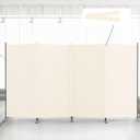 Kokorona 4 Panel Room Divider, 6FT Tall Folding Privacy Screen Wall Dividers, Portable Privacy Screen Freestanding Room Divider for Room Separation, Included - Cover Strips, Beige, 136''W x 71''H