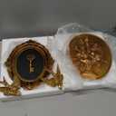 Kathfly 2 Pack Vintage Wall Sculptures Gold Flower Wall Art and Oval Embossed Intricate Key Decor Antique Statue Victorian Hanging Decor for Gallery Living Room Entryway, Gift for Couple Housewarming