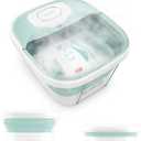 HoMedics Smart Space Elite Footbath with Heat Boost, Collapsible, Invigorating Bubble Massage, 3 Pedicure Attachments, Safe to Use Bath Salts, Patented Safety-Lock System, Ergonomic