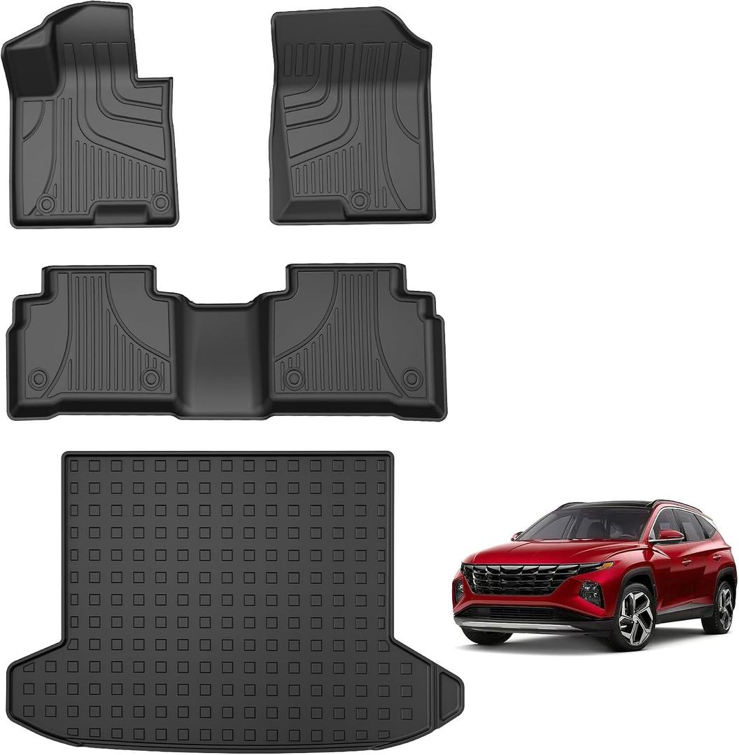 Floor Mats for Hyundai Tucson 2022-2026 (Not for Hybrid) Custom Fit TPE All Weather Floor Liners & Cargo Mat (Include Bose Sound) for Tucson Gas 2026 2025 2024 2023 2022