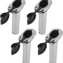 YaeMarine 4Pcs Stainless Steel Rod Holders with Rubber Cap, Liner, Gasket