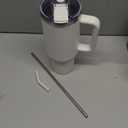 40 oz Tumbler with Handle and Straw Lid,Insulated Reusable Stainless Steel Water Bottle Travel MugCupholder Friendly Double Wall Vacuum Sealed Cup (Snow)