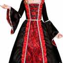 Vampire Costume for Girls Halloween Gothic Victorian Vampire Dress Up Party (10-12 Years)