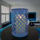 Lantern Candleholder, Ice Melt Blue, Modern Design and Finish, 12 Inches