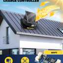 Hybrid Solar Attic Fan with Remote Control, 40 Watt Solar Powered Roof Vent Fan, 880-1470 CFM Exhaust Fan, 22x22x10