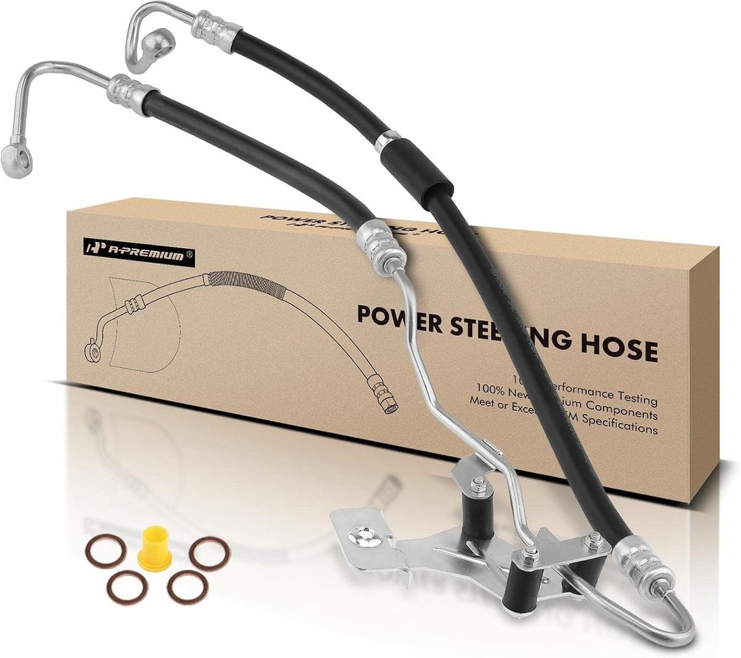 A-Premium Power Steering Pressure Hose Line Assembly Compatible with BMW F30 Series 328i xDrive 2009-2013 2.0L, E90 Series 328xi 2007-2008 3.0L, Pump To Gear