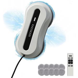 Window Cleaning Robot, Automatic Window Cleaner with Water Spray for Windows/Tiles/Class Door, Inside/Outside, 5600Pa Suction Power, 3.0 Path Planning, Remote Control