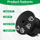 539107541 Ignition Switch with Key 7 terminals Compatible with Husqvarna 532175566 Cub Cadet John Deere Craftsman MTD Replace 725-1741 925-1741 175566 175442 GY20074 94762 163968 L100-L130