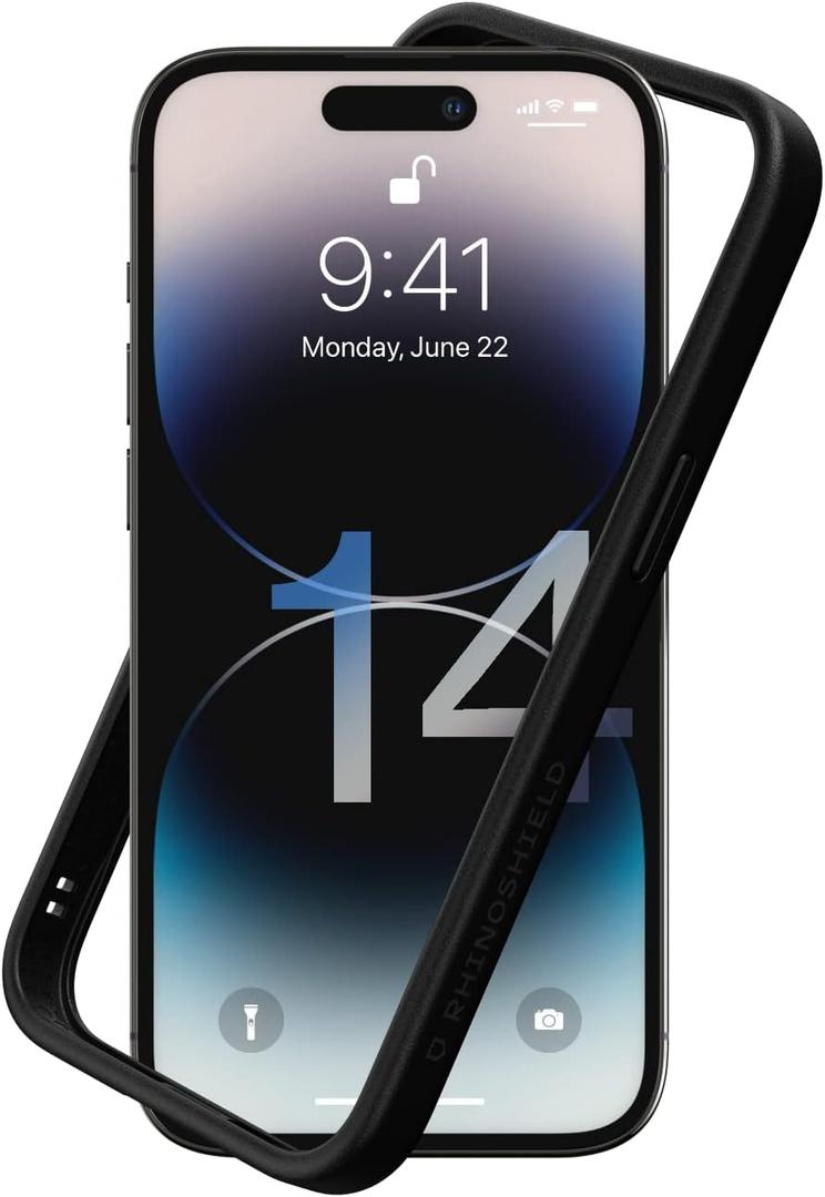 RhinoShield Bumper Case Compatible with [iPhone 14 Pro] | CrashGuard NX - Shock Absorbent Slim Design Protective Cover 3.5M / 11ft Drop Protection - Black