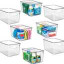 CLEARSPACE Plastic Storage Bins With lids Perfect Kitchen Fridge Organizer, Pantry Organization, Cabinet Organizers (8 Pack)