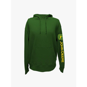 John Deere Solid Hoodie with Logo on Sleeve Black Size M