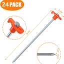 Yesland 20 Pack Tent Stake Heavy Duty, 10 Inch Non-Rust Metal Tent Pegs Ground Yard Stake Tent Spikes for Camping Patio, Garden, Canopies, Grassland, Outdoor, Hiking, Orange