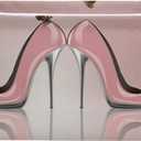 AUUXVA Storage Basket Pink High Heel Butterfly Storage Cube Box Durable Canvas Collapsible Toy Basket Organizer Bin with Handles for Shelf Closet Bedroom Home Office (1 Pack)