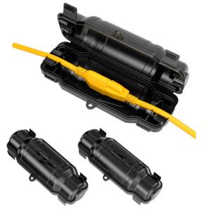 3 Pack Outdoor Extension Cord Safety Cover with Waterproof Seal IP54 Water-Resistant, Weatherproof Electrical Connection Box, Plug, Socket, Holiday Decoration Light, Black