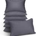 Kigley 6 Pack Mini Kids Pillows Bulk for Daycare, Travel, 14"x9" Small Soft Nap Pillow for School, Pet Neck/Lumbar Support (Dark Gray)