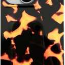 Rectangle Tortoise Print Case for iPhone 15 (NOT Pro) 6.1" Design Turtle Amber Cool Girl Protective Glossy Phone Cover Casing for iPhone15 6.1 inch Brown