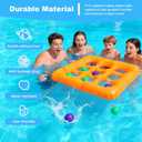 Inflatable Pool Tic Tac Toe Game with 10 Balls for Adults Teens Kids, Floating Tic-Tac-Toe Toy for Swimming Pool and Backyard, Outdoor Summer Water Toys Family Games