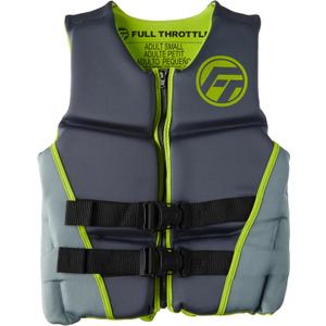 Full Throttle Adult Rapid Dry Neoprene USCGA Life Jacket for Water Sports, PWC & Boats (Small, Lime)