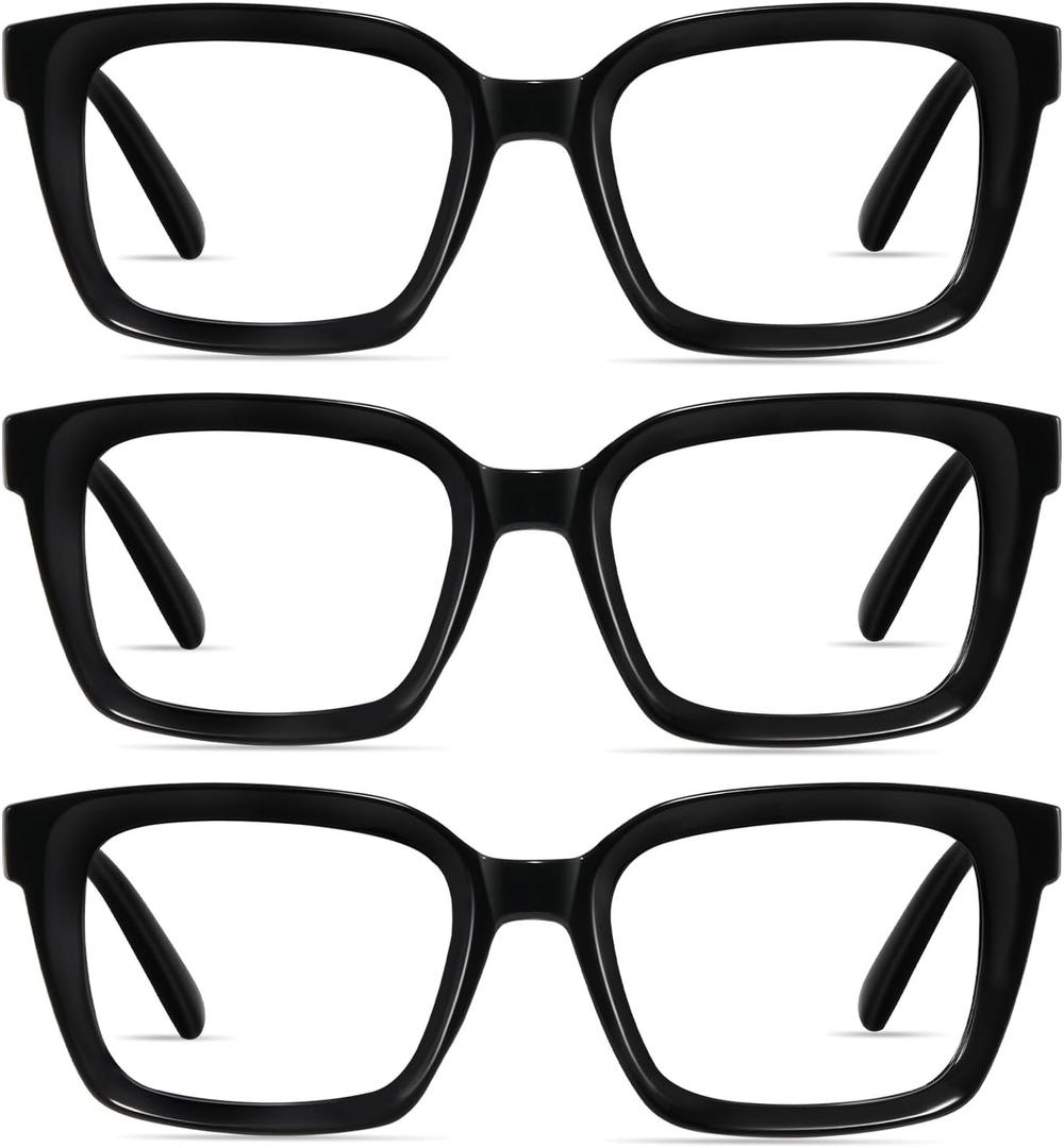 XVXV Reading Glasses for Women Men - Blue Light Blocking Readers Oversize Square Anti Glare with Spring Hinge