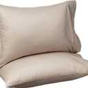 Amazon Basics 400 Thread Count Cotton Pillow Cases, Standard, 30" L x 20" W, Stone Gray - Set of 2