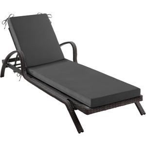 Chaise Lounge Cushions Outdoor, Waterproof Lounge Chair Cushion, 80x 26x 3 Inch Outdoor Chair Cushions with Ties, High-Density Foam Patio Lounge Chair Pads for Lawn, Pool & Beach, Dark Grey