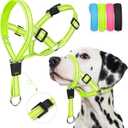 Weesiber Soft Dog Head Collar - Adjustable Dog Head Harness, Padded No Pull Head Halter Collar with Reflective Safety Strip for Training and Walking(Green,M)