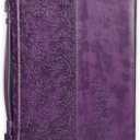 Christian Art Gifts Women's Fashion Bible Cover Faith Hebrews 11:1, Purple Paisley Faux Leather, Large